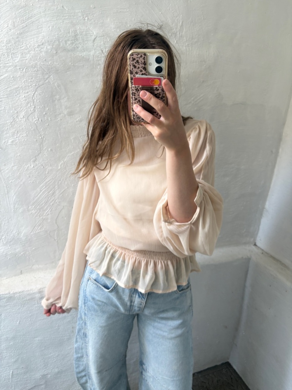 HYFVE Cream Smocked Long Sleeve Blouse - Picture 11 of 12